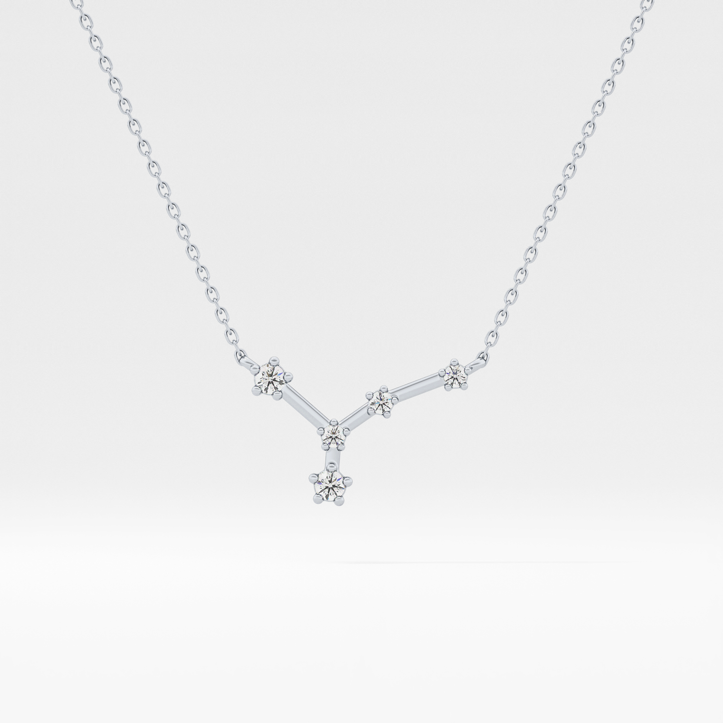 0.116 TCW Round Lab Grown Diamond Cancer Zodiac Constellation Necklace