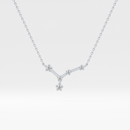 0.116 TCW Round Lab Grown Diamond Cancer Zodiac Constellation Necklace