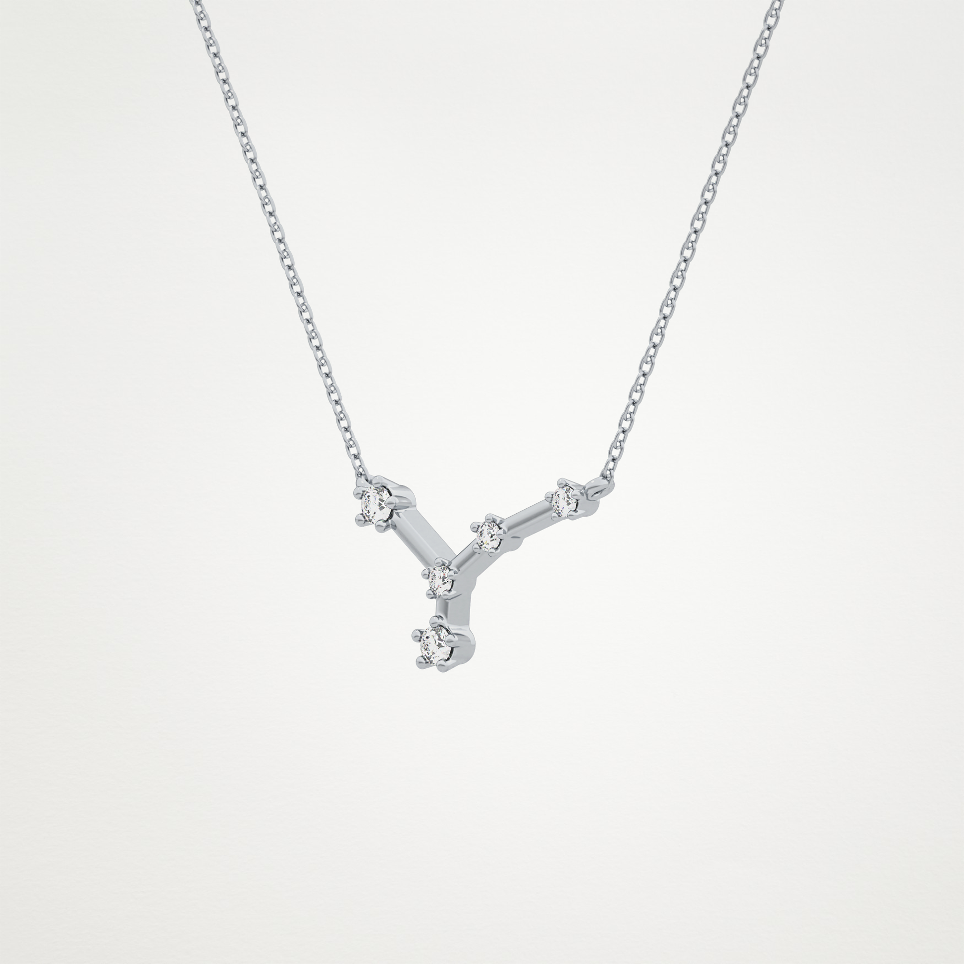 0.116 TCW Round Lab Grown Diamond Cancer Zodiac Constellation Necklace