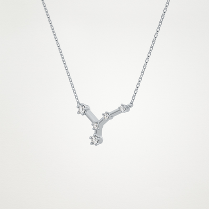 0.116 TCW Round Lab Grown Diamond Cancer Zodiac Constellation Necklace