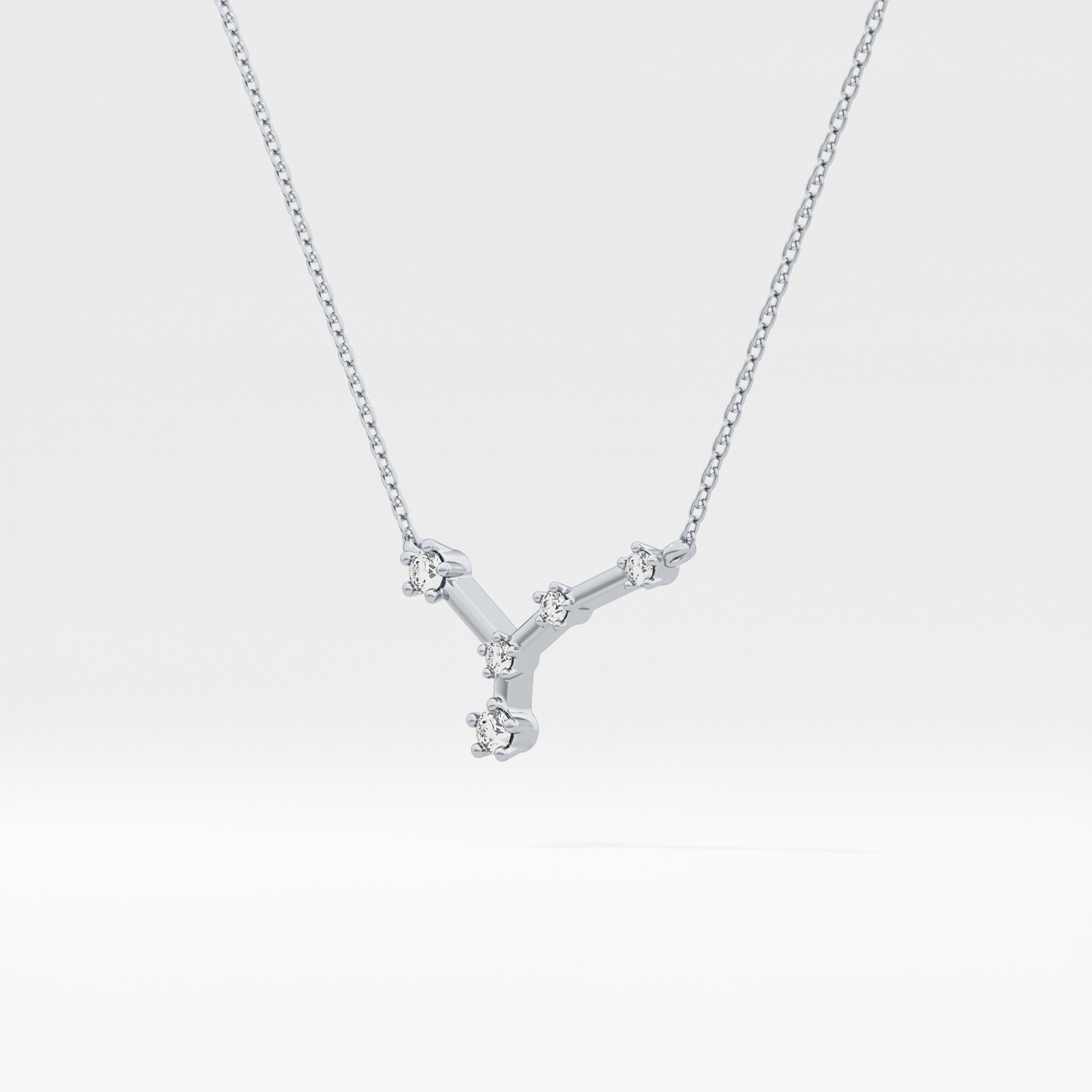 0.116 TCW Round Lab Grown Diamond Cancer Zodiac Constellation Necklace