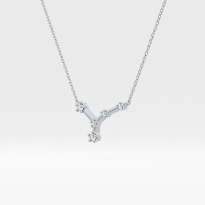 0.116 TCW Round Lab Grown Diamond Cancer Zodiac Constellation Necklace