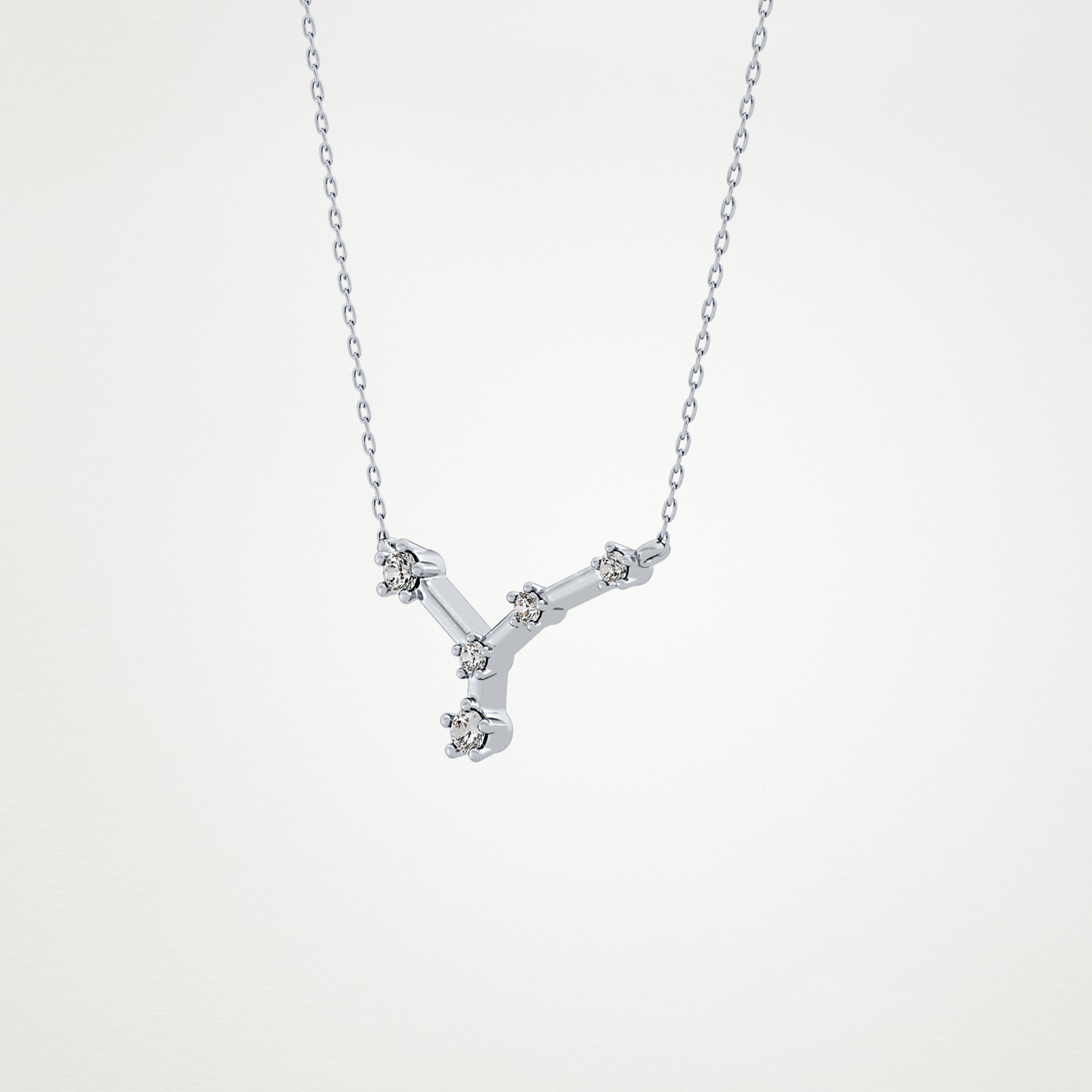 0.116 TCW Round Lab Grown Diamond Cancer Zodiac Constellation Necklace