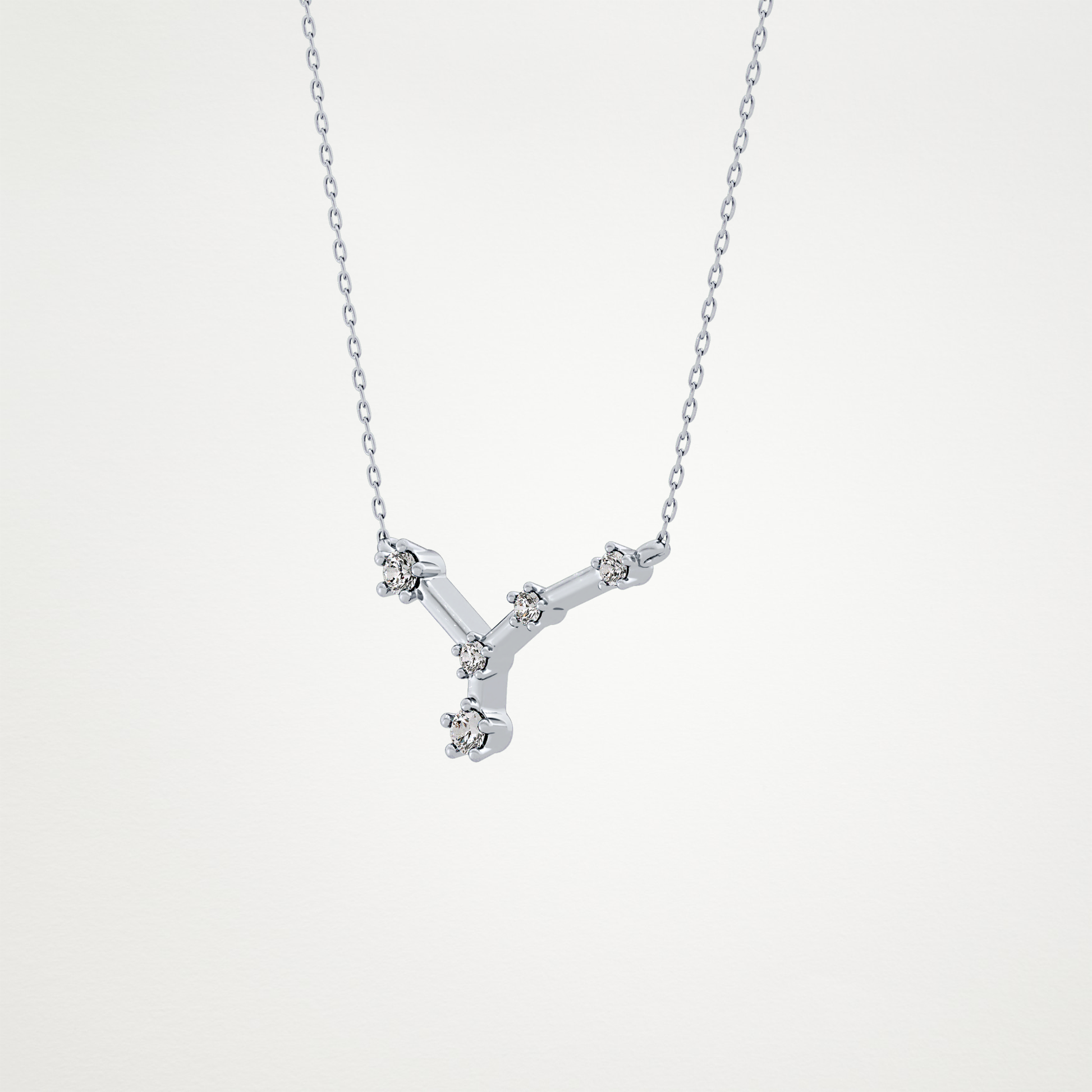 0.116 TCW Round Lab Grown Diamond Cancer Zodiac Constellation Necklace