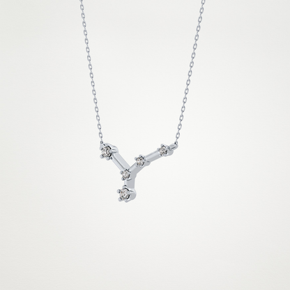 0.116 TCW Round Lab Grown Diamond Cancer Zodiac Constellation Necklace