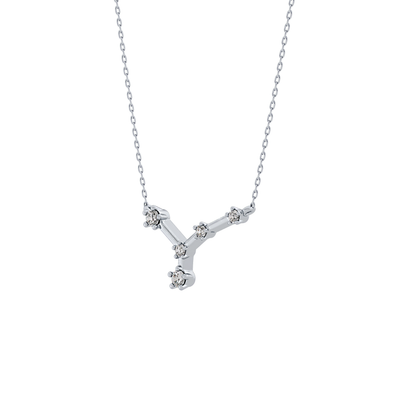 0.116 TCW Round Lab Grown Diamond Cancer Zodiac Constellation Necklace