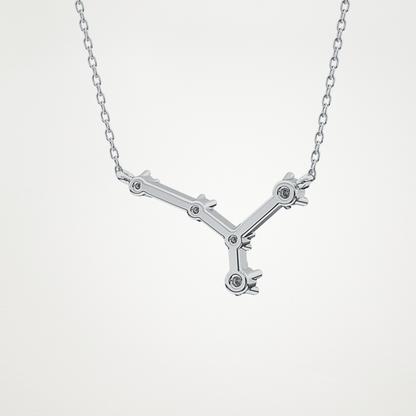 0.116 TCW Round Lab Grown Diamond Cancer Zodiac Constellation Necklace