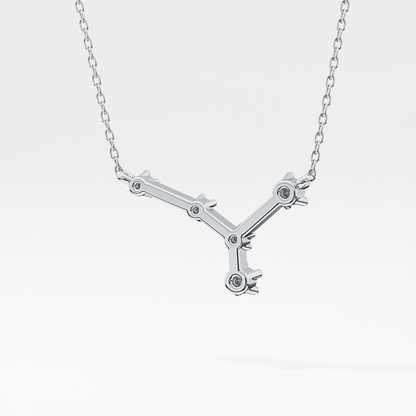0.116 TCW Round Lab Grown Diamond Cancer Zodiac Constellation Necklace