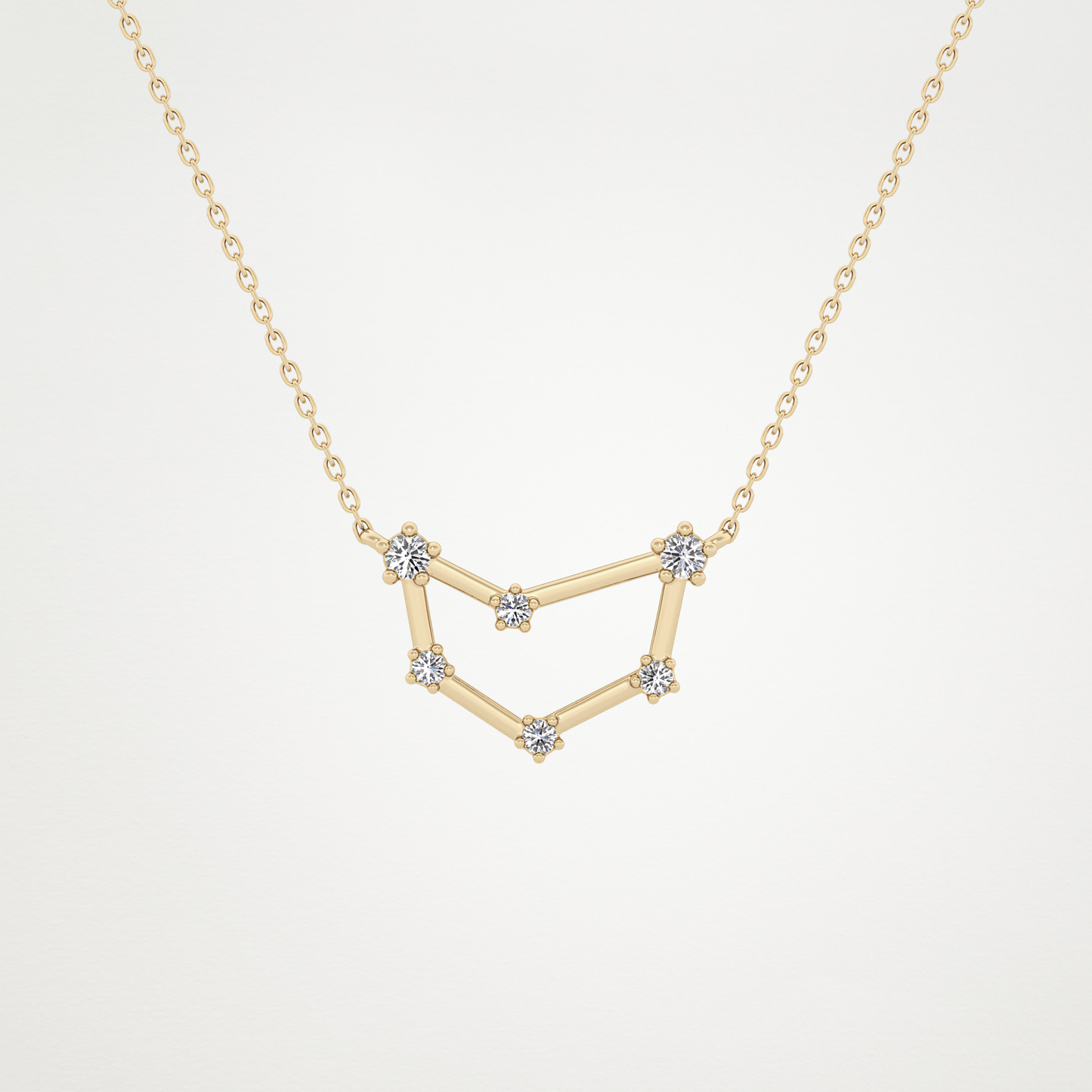 0.13 TCW Round Lab Grown Diamond Capricorn Zodiac Constellation Necklace