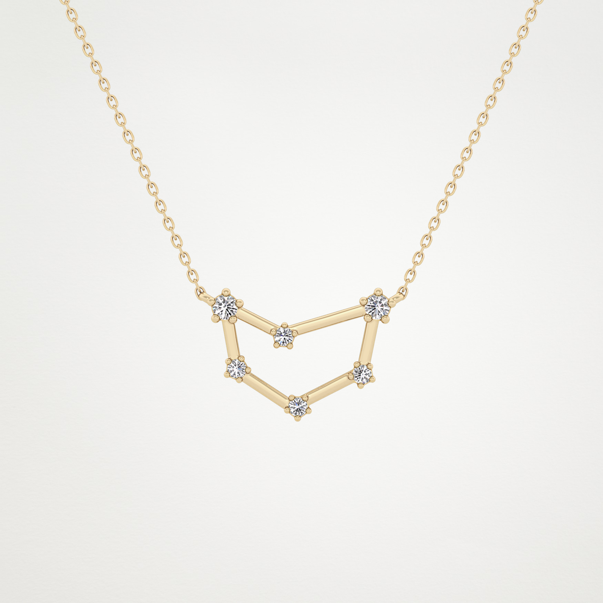 0.13 TCW Round Lab Grown Diamond Capricorn Zodiac Constellation Necklace