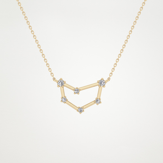 0.13 TCW Round Lab Grown Diamond Capricorn Zodiac Constellation Necklace