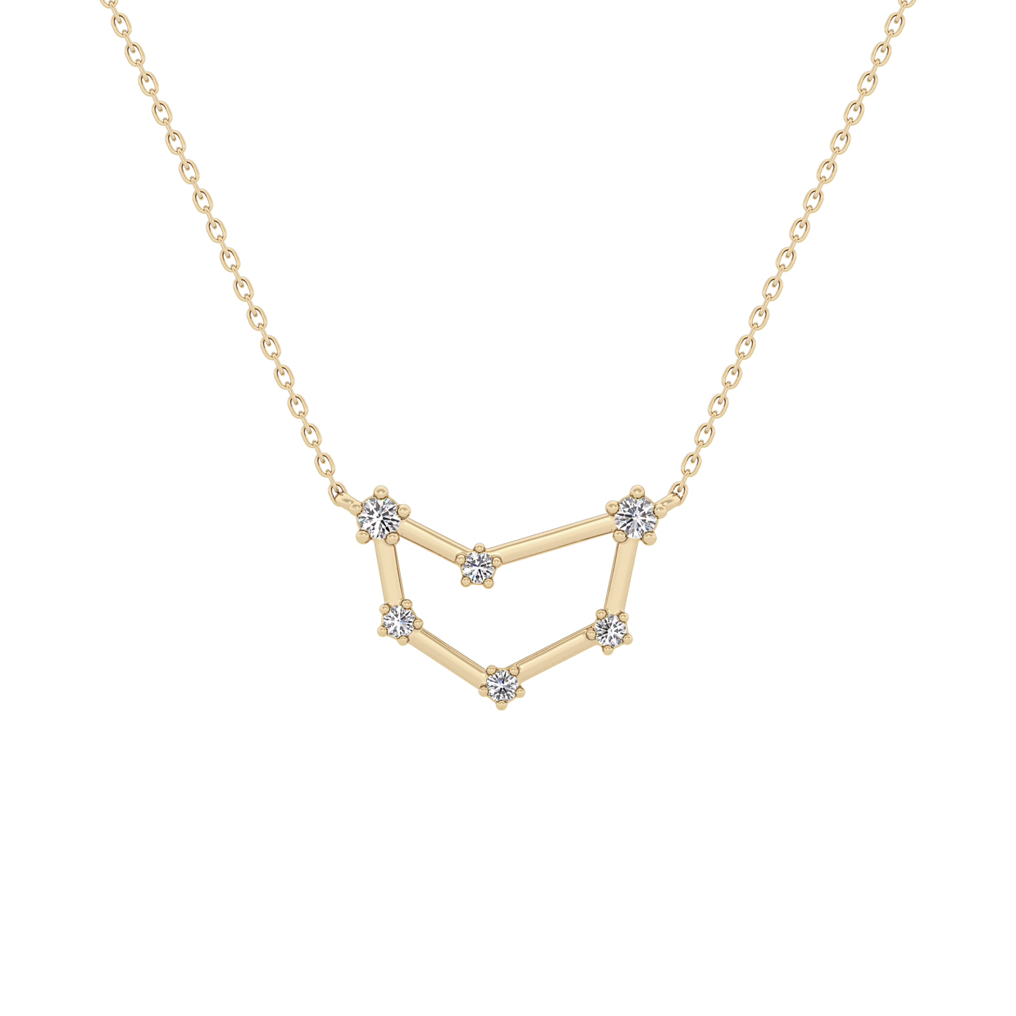 0.13 TCW Round Lab Grown Diamond Capricorn Zodiac Constellation Necklace