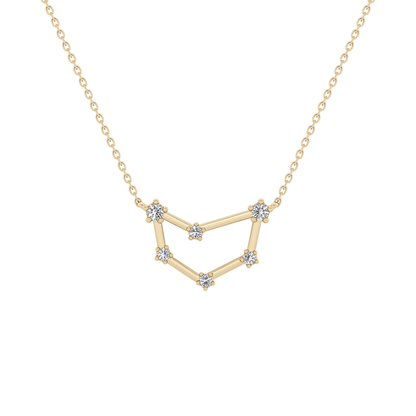 0.13 TCW Round Lab Grown Diamond Capricorn Zodiac Constellation Necklace