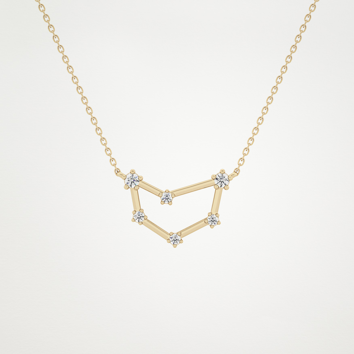 0.13 TCW Round Lab Grown Diamond Capricorn Zodiac Constellation Necklace