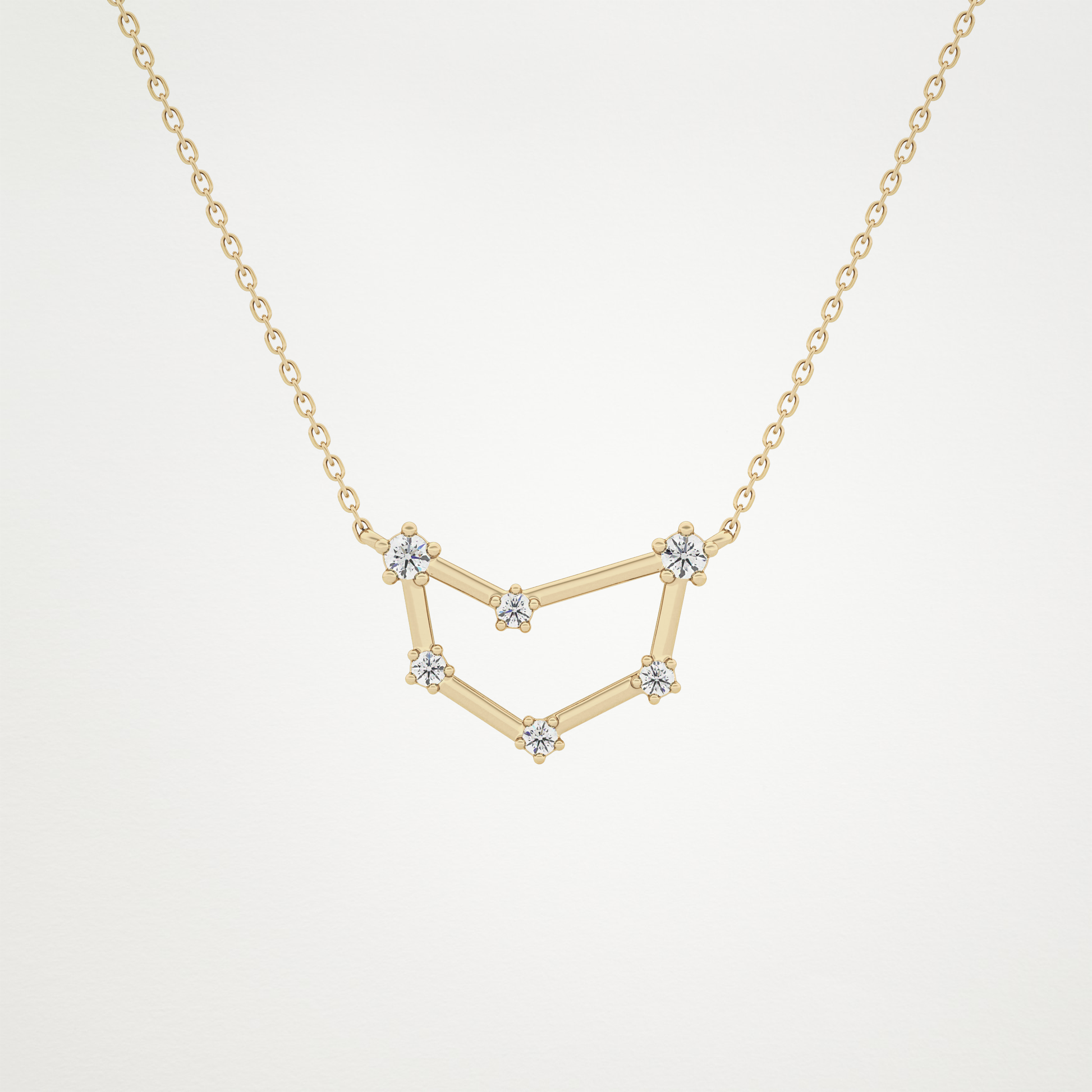 0.13 TCW Round Lab Grown Diamond Capricorn Zodiac Constellation Necklace