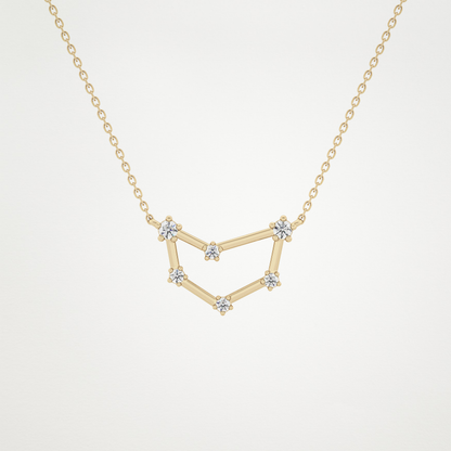 0.13 TCW Round Lab Grown Diamond Capricorn Zodiac Constellation Necklace