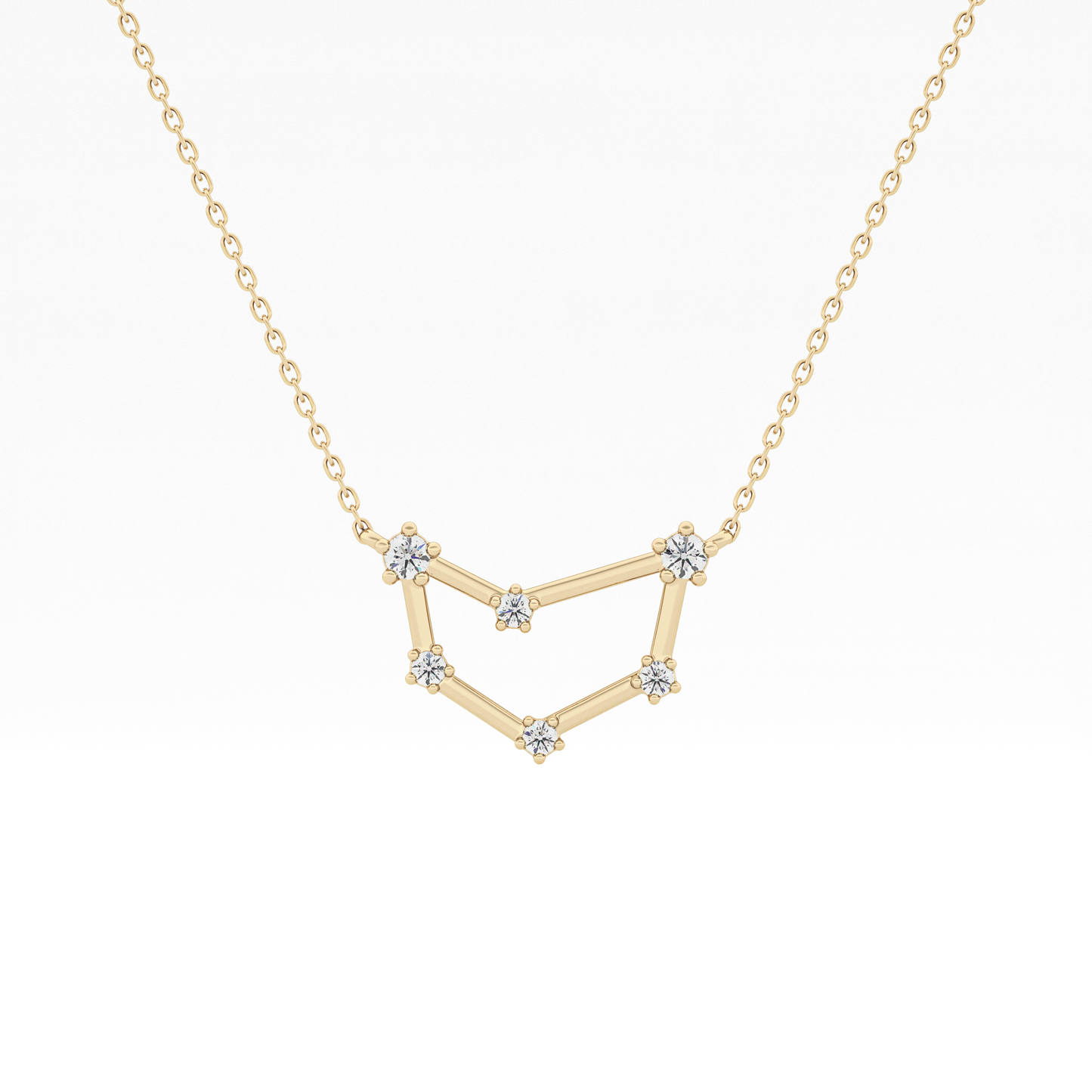 0.13 TCW Round Lab Grown Diamond Capricorn Zodiac Constellation Necklace