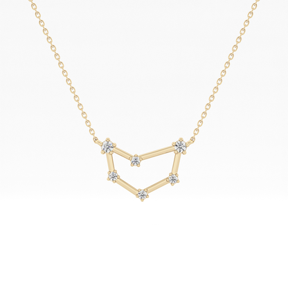 0.13 TCW Round Lab Grown Diamond Capricorn Zodiac Constellation Necklace