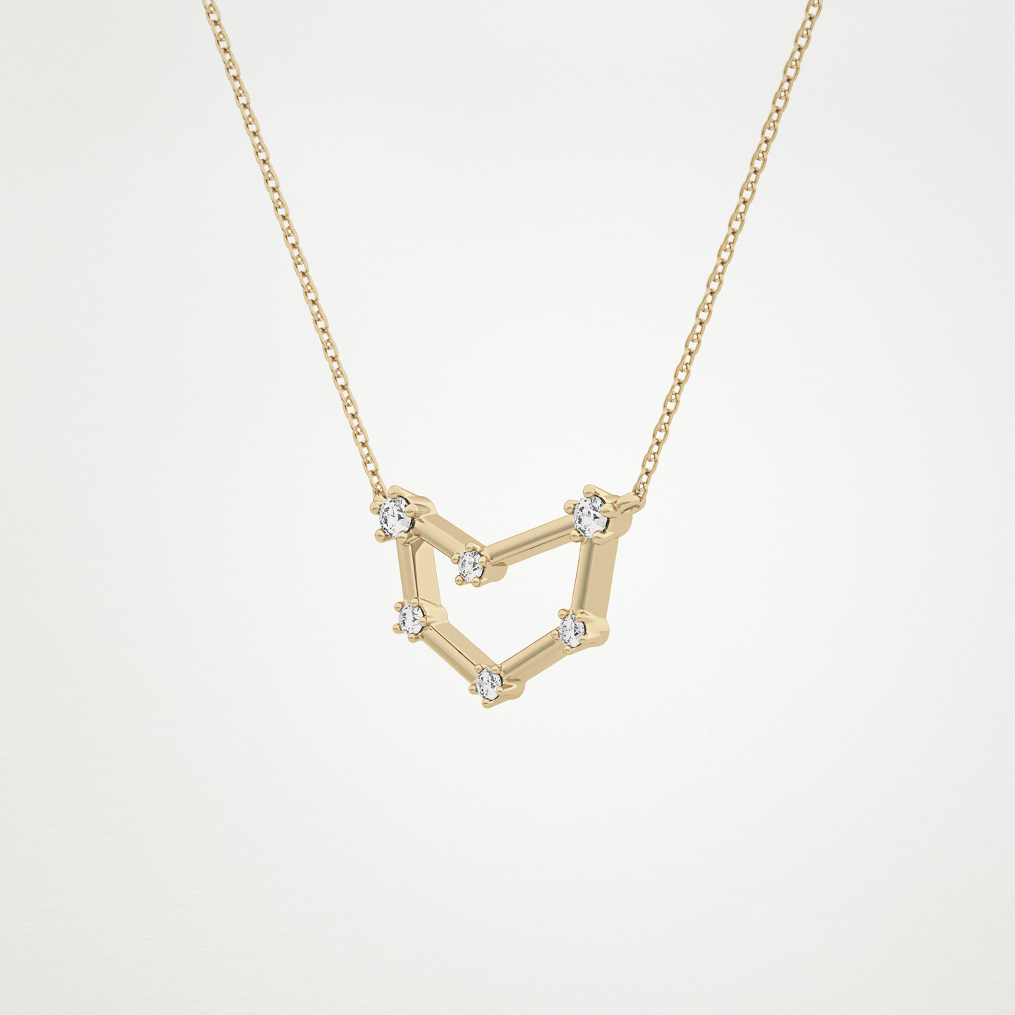 0.13 TCW Round Lab Grown Diamond Capricorn Zodiac Constellation Necklace