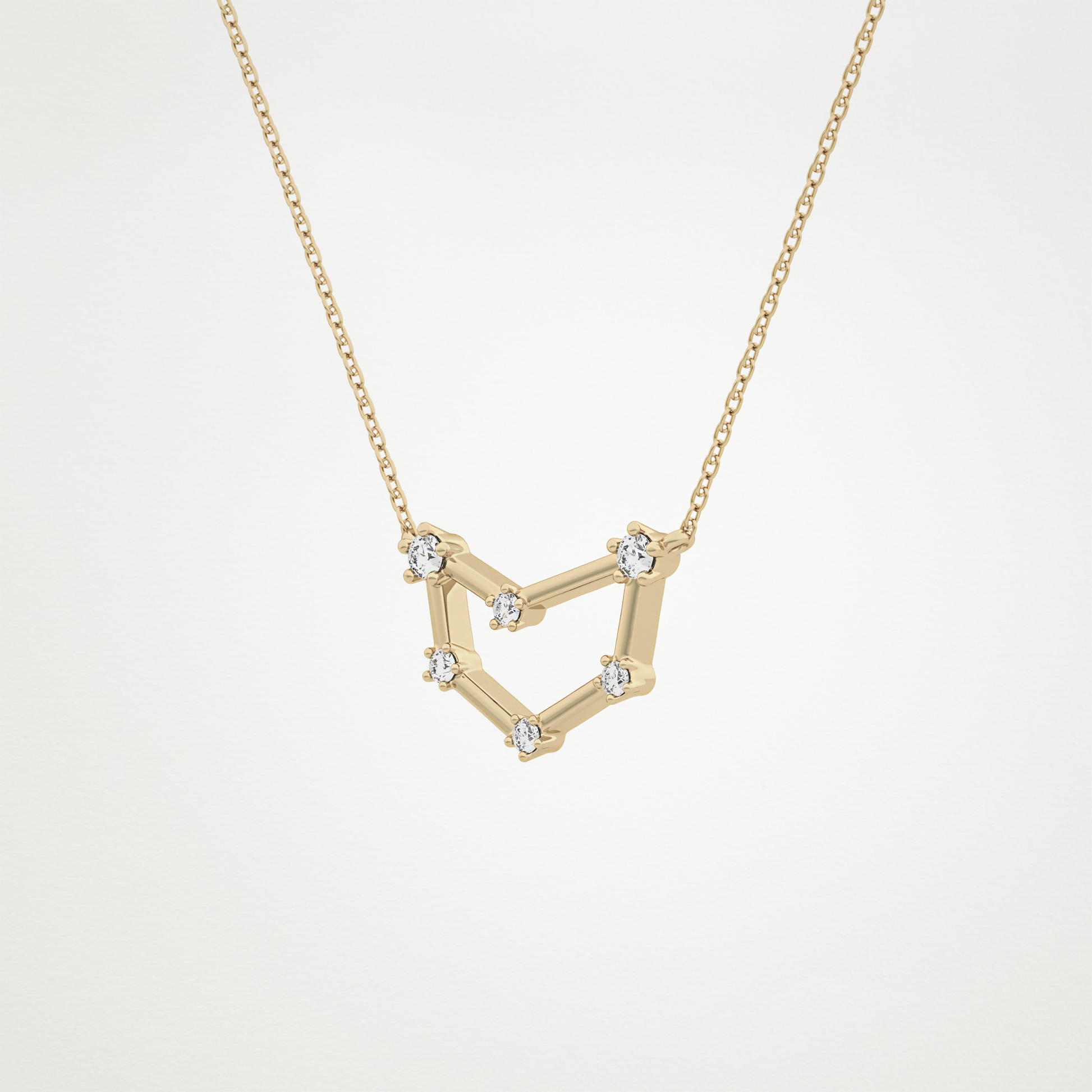 0.13 TCW Round Lab Grown Diamond Capricorn Zodiac Constellation Necklace