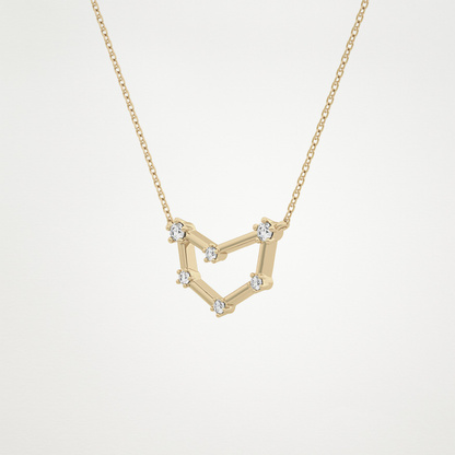 0.13 TCW Round Lab Grown Diamond Capricorn Zodiac Constellation Necklace