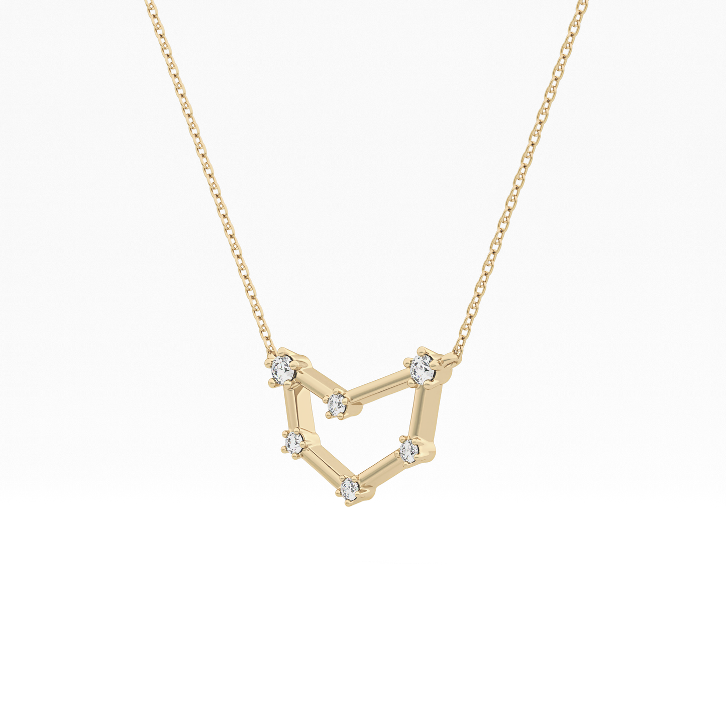 0.13 TCW Round Lab Grown Diamond Capricorn Zodiac Constellation Necklace