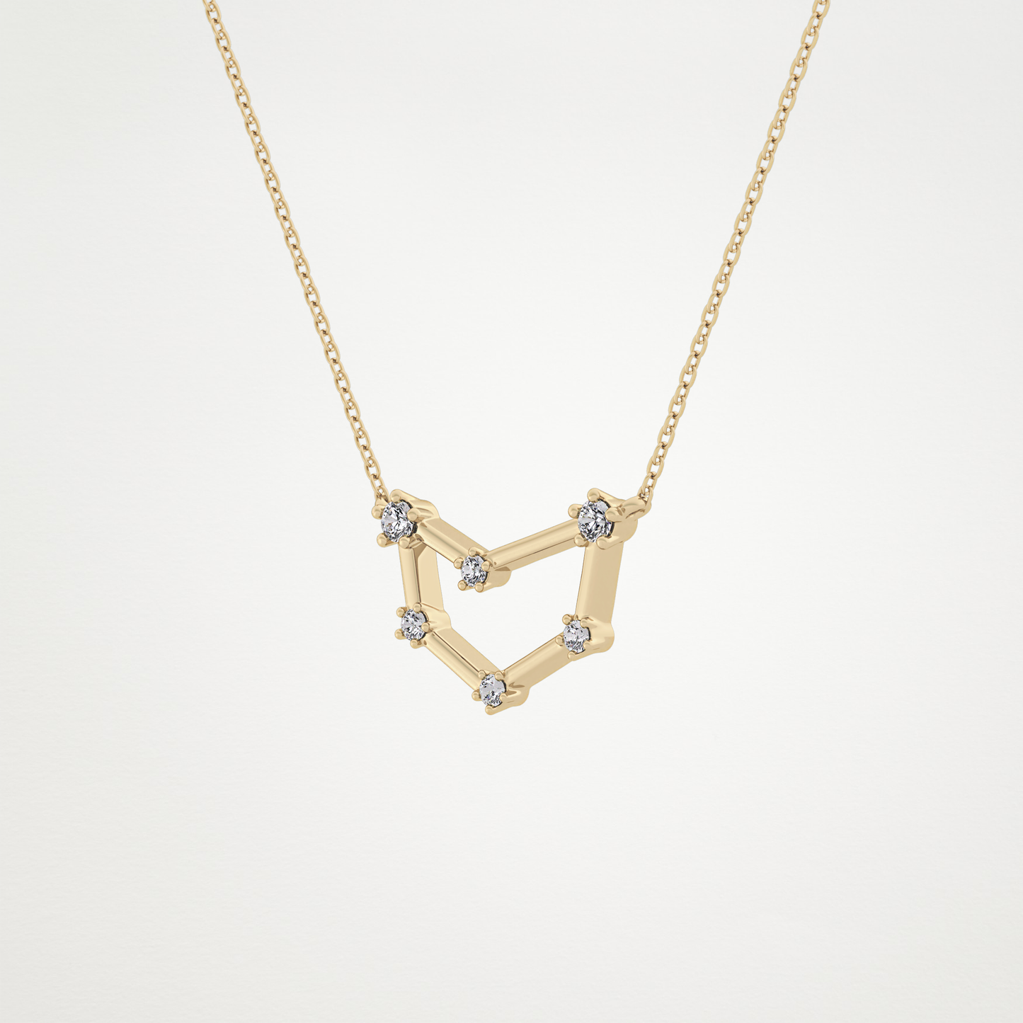 0.13 TCW Round Lab Grown Diamond Capricorn Zodiac Constellation Necklace
