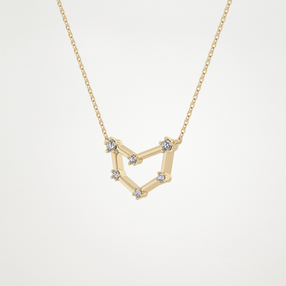 0.13 TCW Round Lab Grown Diamond Capricorn Zodiac Constellation Necklace
