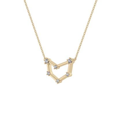 0.13 TCW Round Lab Grown Diamond Capricorn Zodiac Constellation Necklace