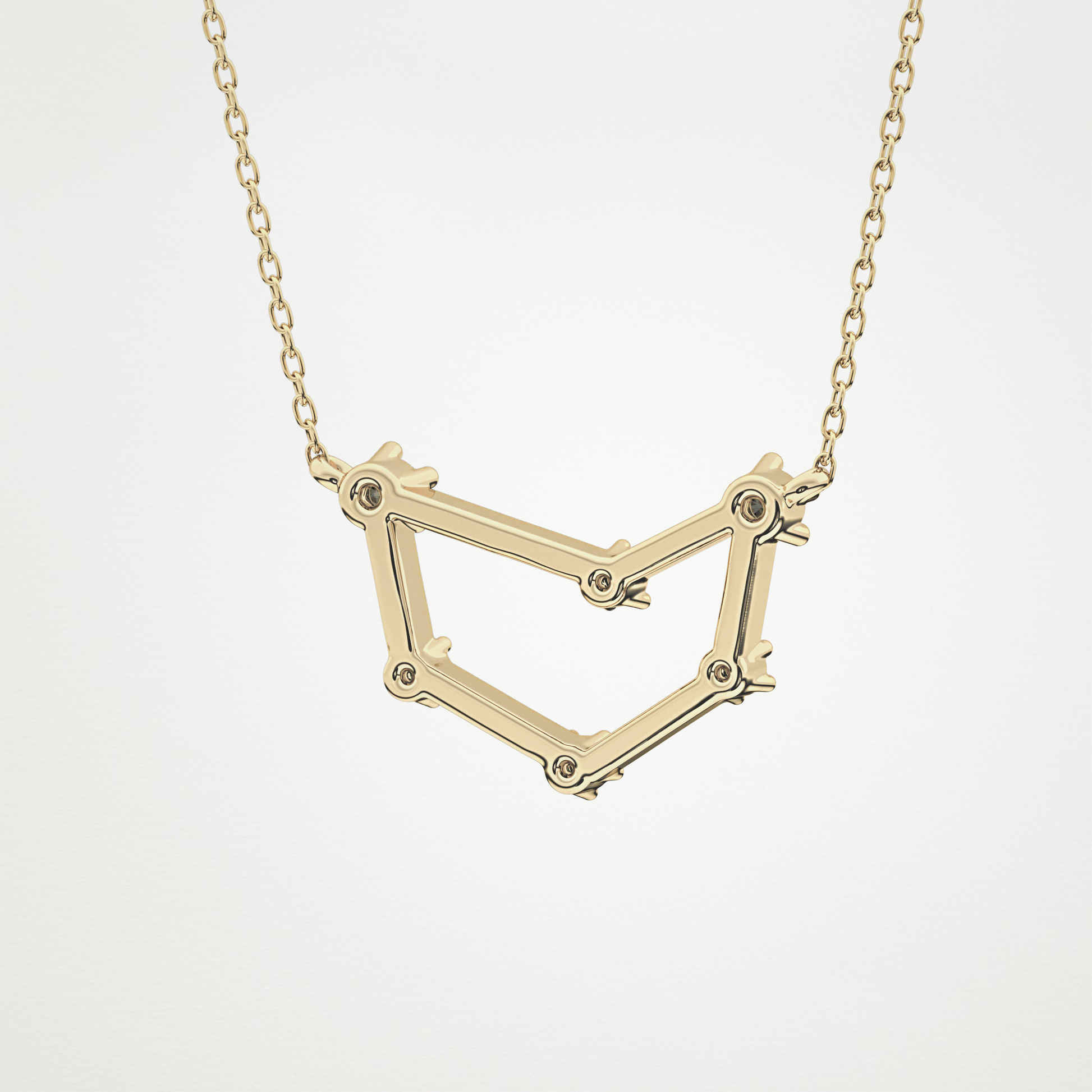 0.13 TCW Round Lab Grown Diamond Capricorn Zodiac Constellation Necklace