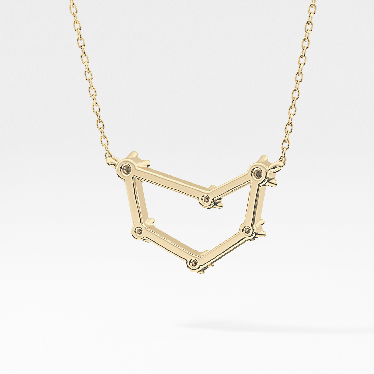 0.13 TCW Round Lab Grown Diamond Capricorn Zodiac Constellation Necklace