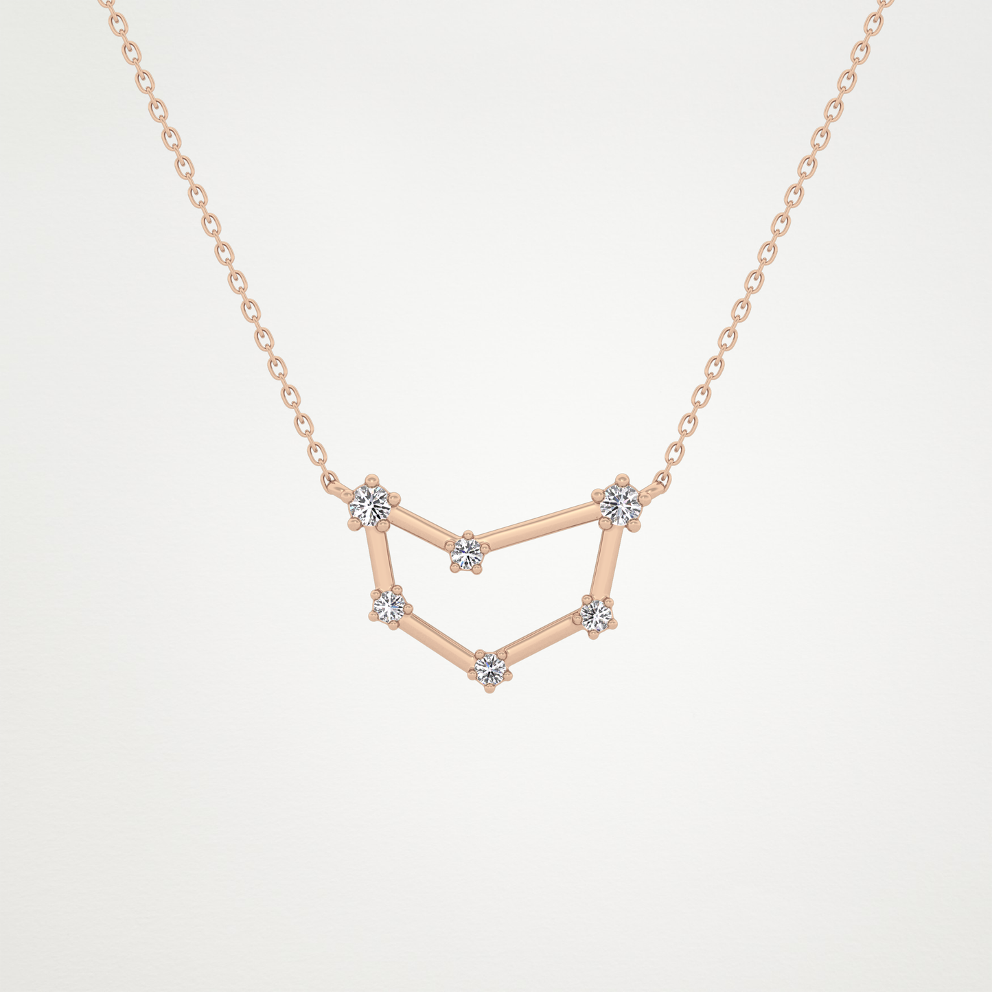 0.13 TCW Round Lab Grown Diamond Capricorn Zodiac Constellation Necklace