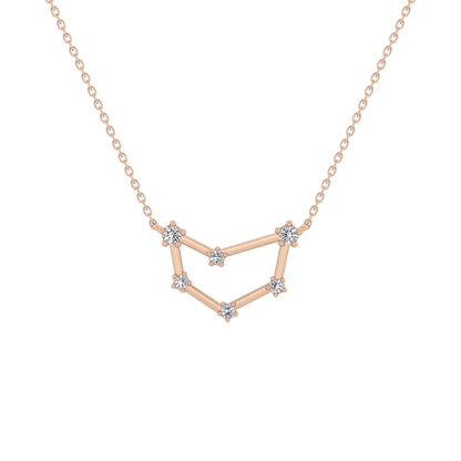 0.13 TCW Round Lab Grown Diamond Capricorn Zodiac Constellation Necklace