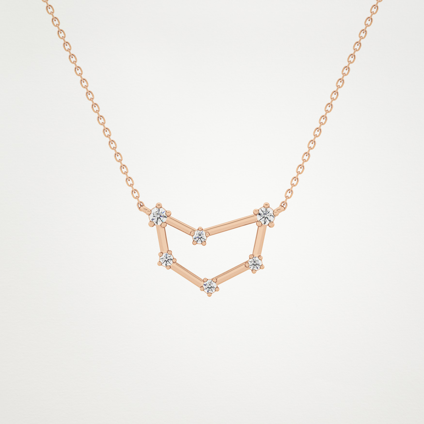 0.13 TCW Round Lab Grown Diamond Capricorn Zodiac Constellation Necklace