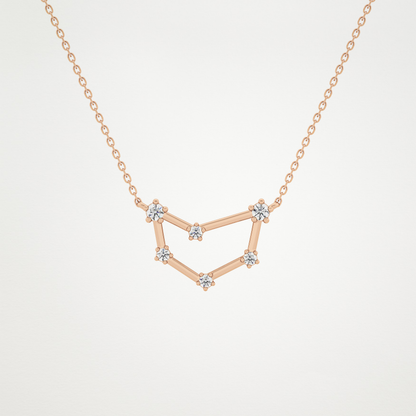 0.13 TCW Round Lab Grown Diamond Capricorn Zodiac Constellation Necklace