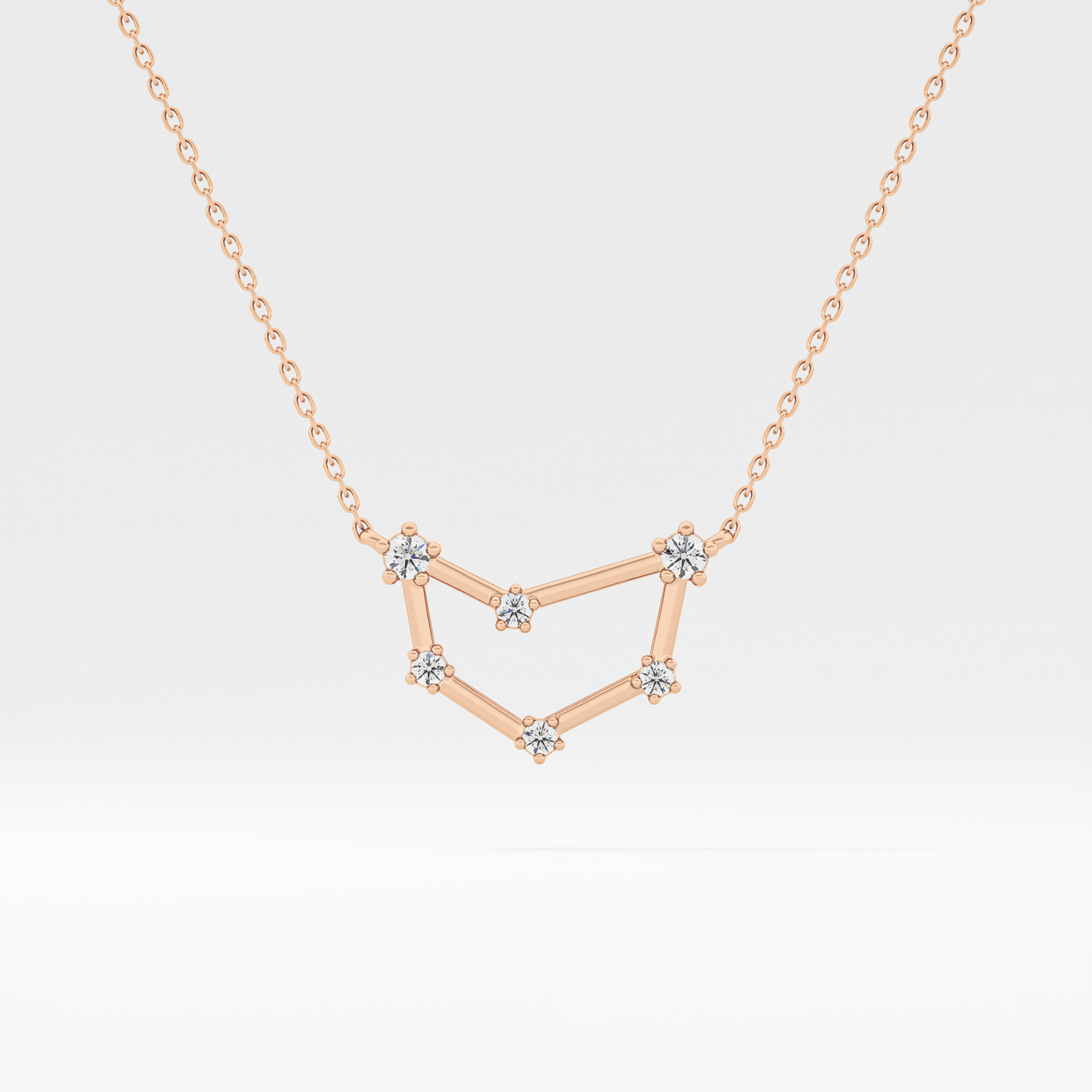 0.13 TCW Round Lab Grown Diamond Capricorn Zodiac Constellation Necklace
