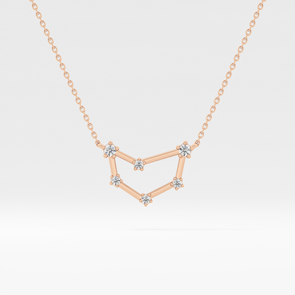 0.13 TCW Round Lab Grown Diamond Capricorn Zodiac Constellation Necklace