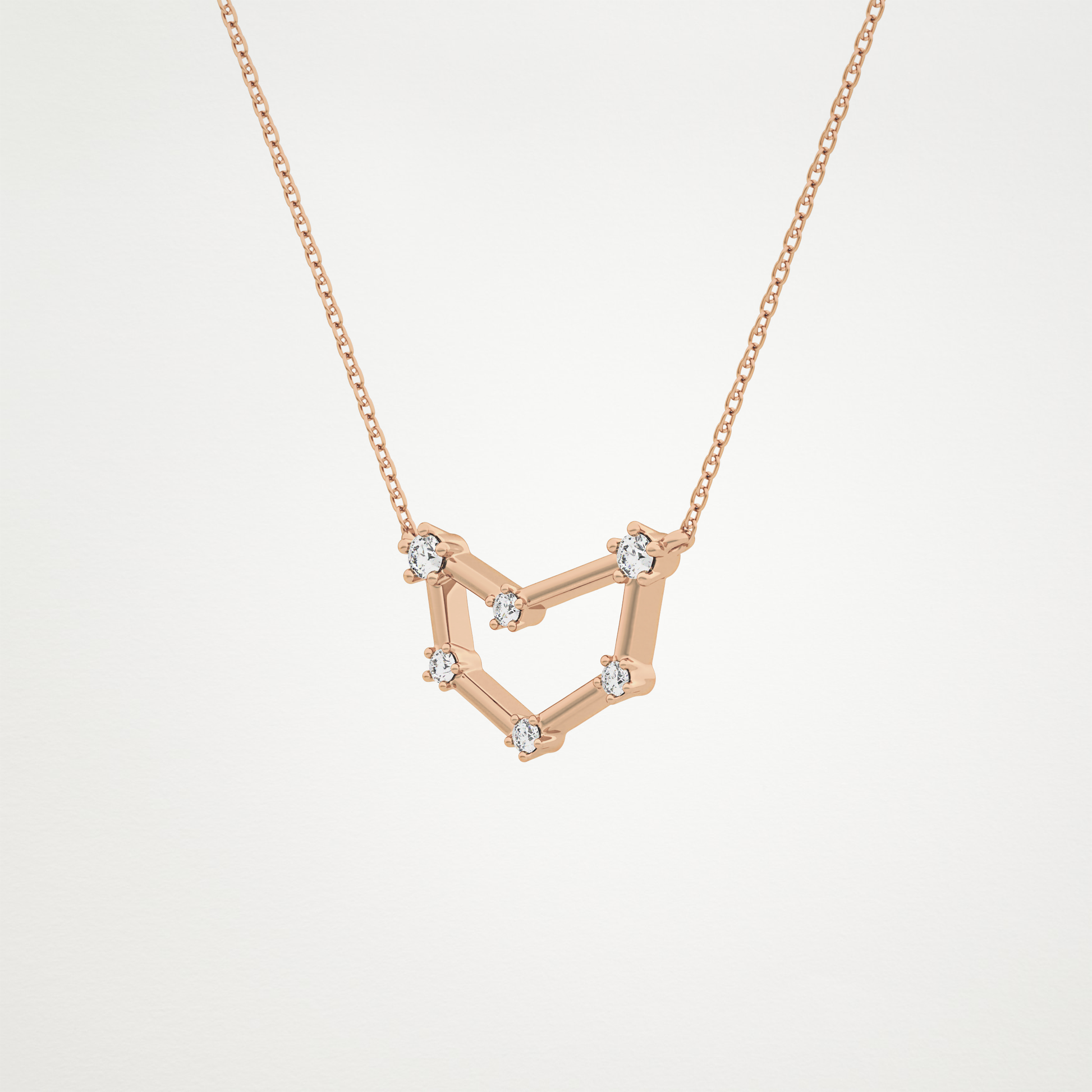 0.13 TCW Round Lab Grown Diamond Capricorn Zodiac Constellation Necklace