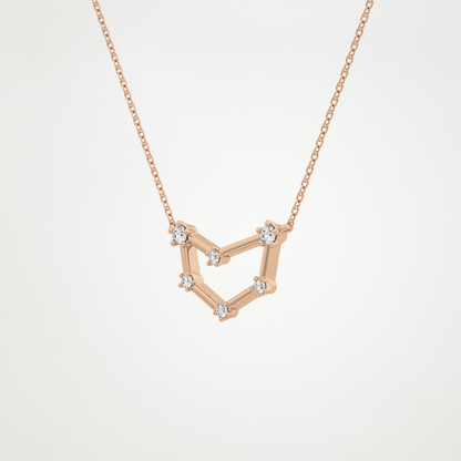 0.13 TCW Round Lab Grown Diamond Capricorn Zodiac Constellation Necklace