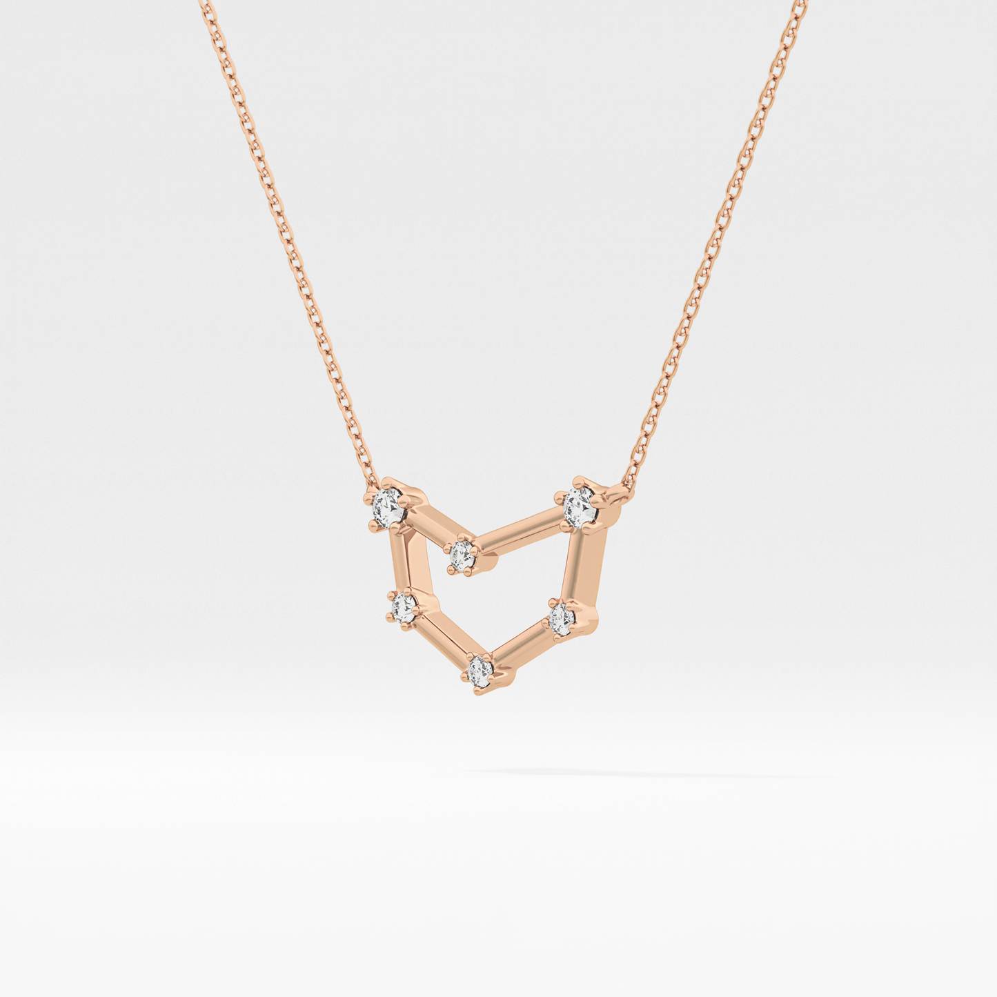 0.13 TCW Round Lab Grown Diamond Capricorn Zodiac Constellation Necklace