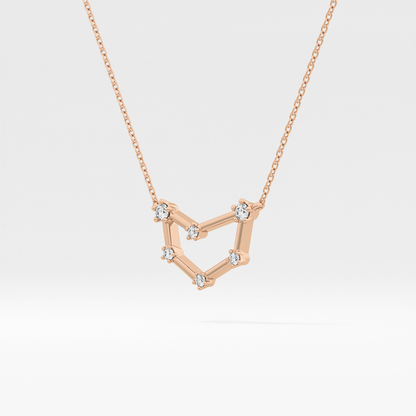 0.13 TCW Round Lab Grown Diamond Capricorn Zodiac Constellation Necklace