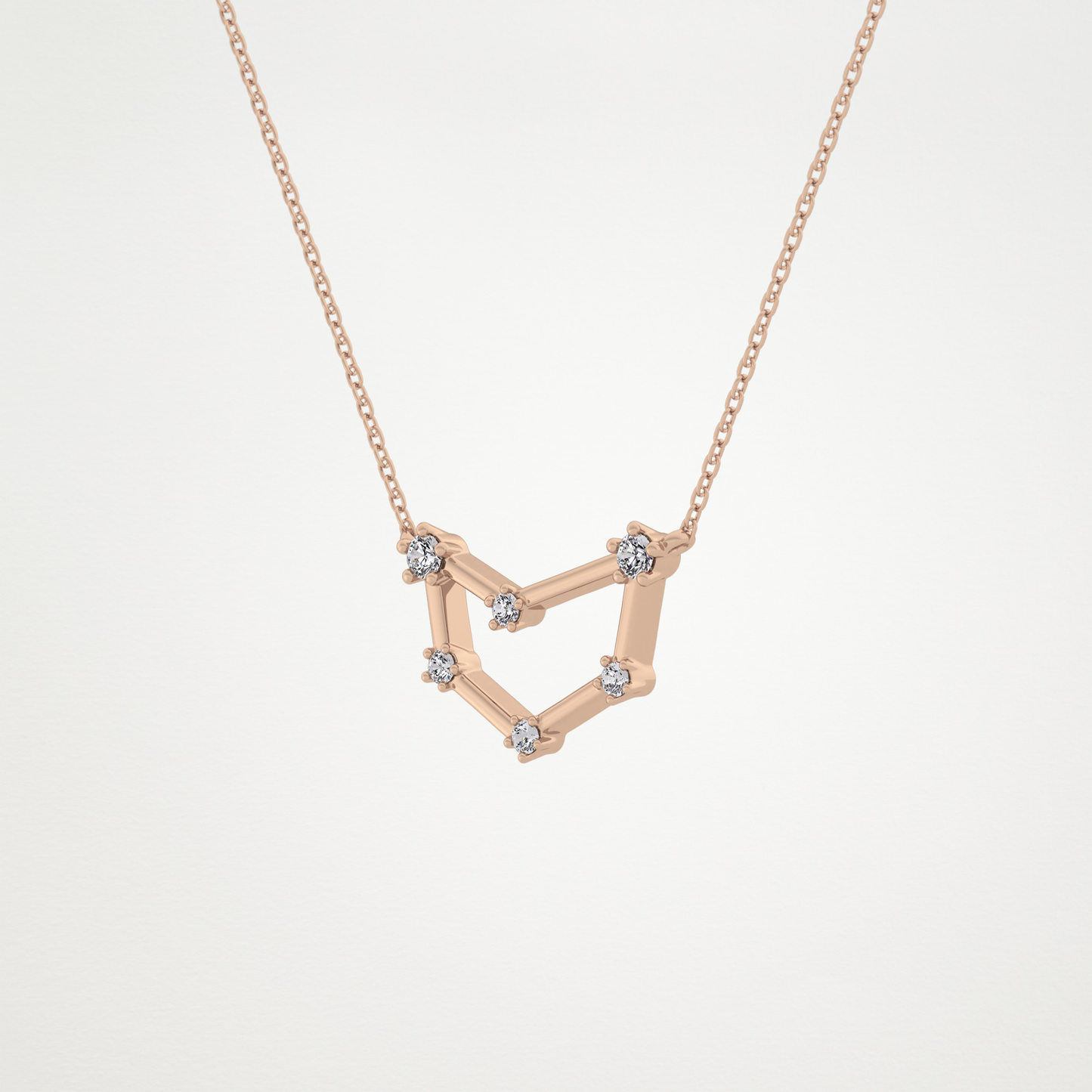 0.13 TCW Round Lab Grown Diamond Capricorn Zodiac Constellation Necklace