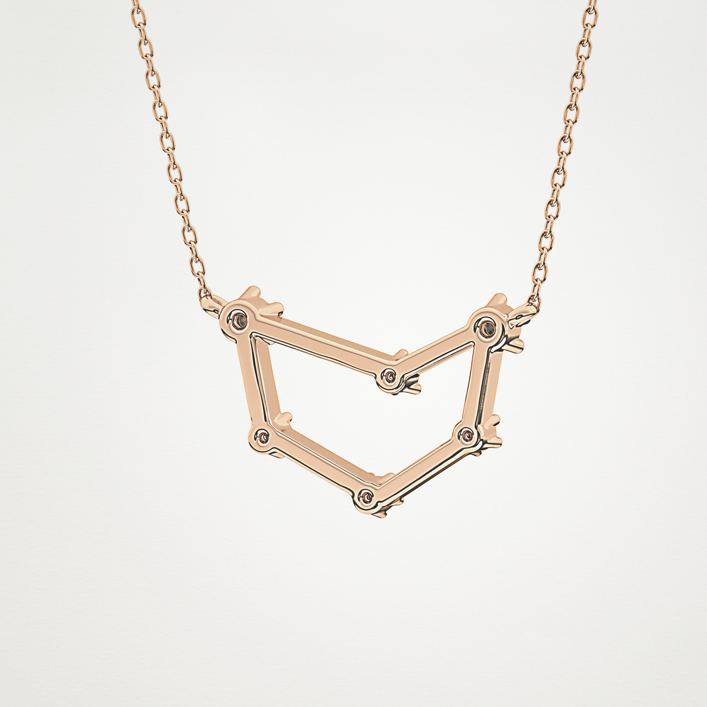 0.13 TCW Round Lab Grown Diamond Capricorn Zodiac Constellation Necklace