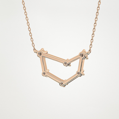 0.13 TCW Round Lab Grown Diamond Capricorn Zodiac Constellation Necklace