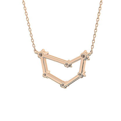 0.13 TCW Round Lab Grown Diamond Capricorn Zodiac Constellation Necklace