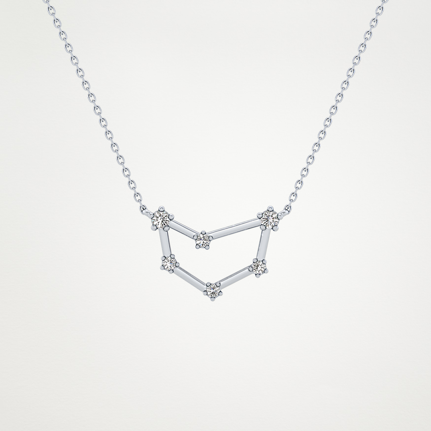 0.13 TCW Round Lab Grown Diamond Capricorn Zodiac Constellation Necklace