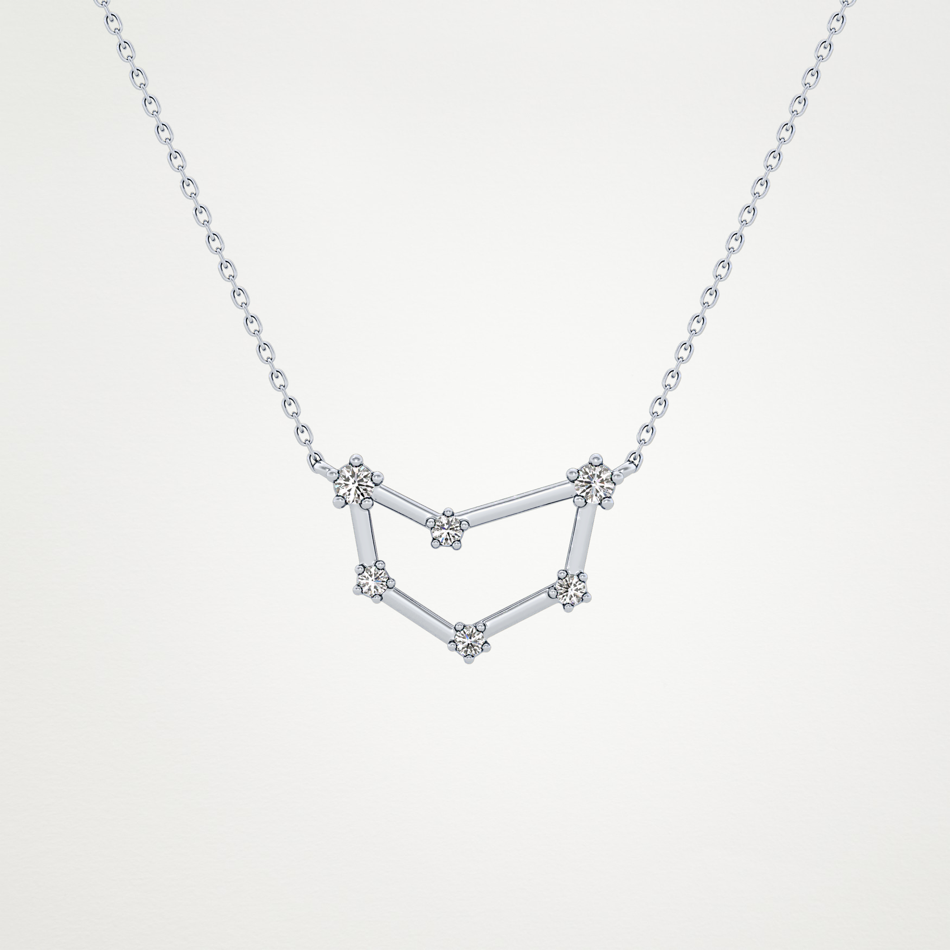 0.13 TCW Round Lab Grown Diamond Capricorn Zodiac Constellation Necklace