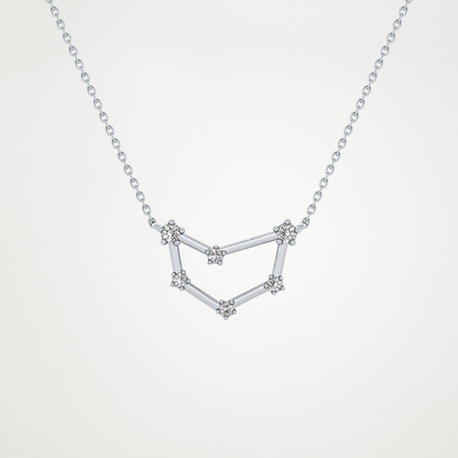 0.13 TCW Round Lab Grown Diamond Capricorn Zodiac Constellation Necklace