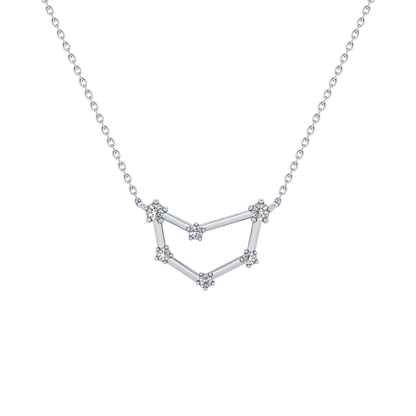 0.13 TCW Round Lab Grown Diamond Capricorn Zodiac Constellation Necklace