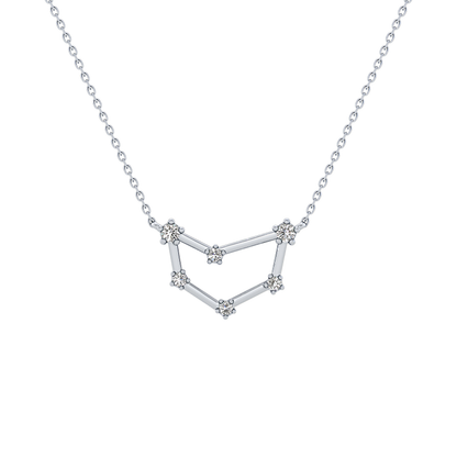 0.13 TCW Round Lab Grown Diamond Capricorn Zodiac Constellation Necklace